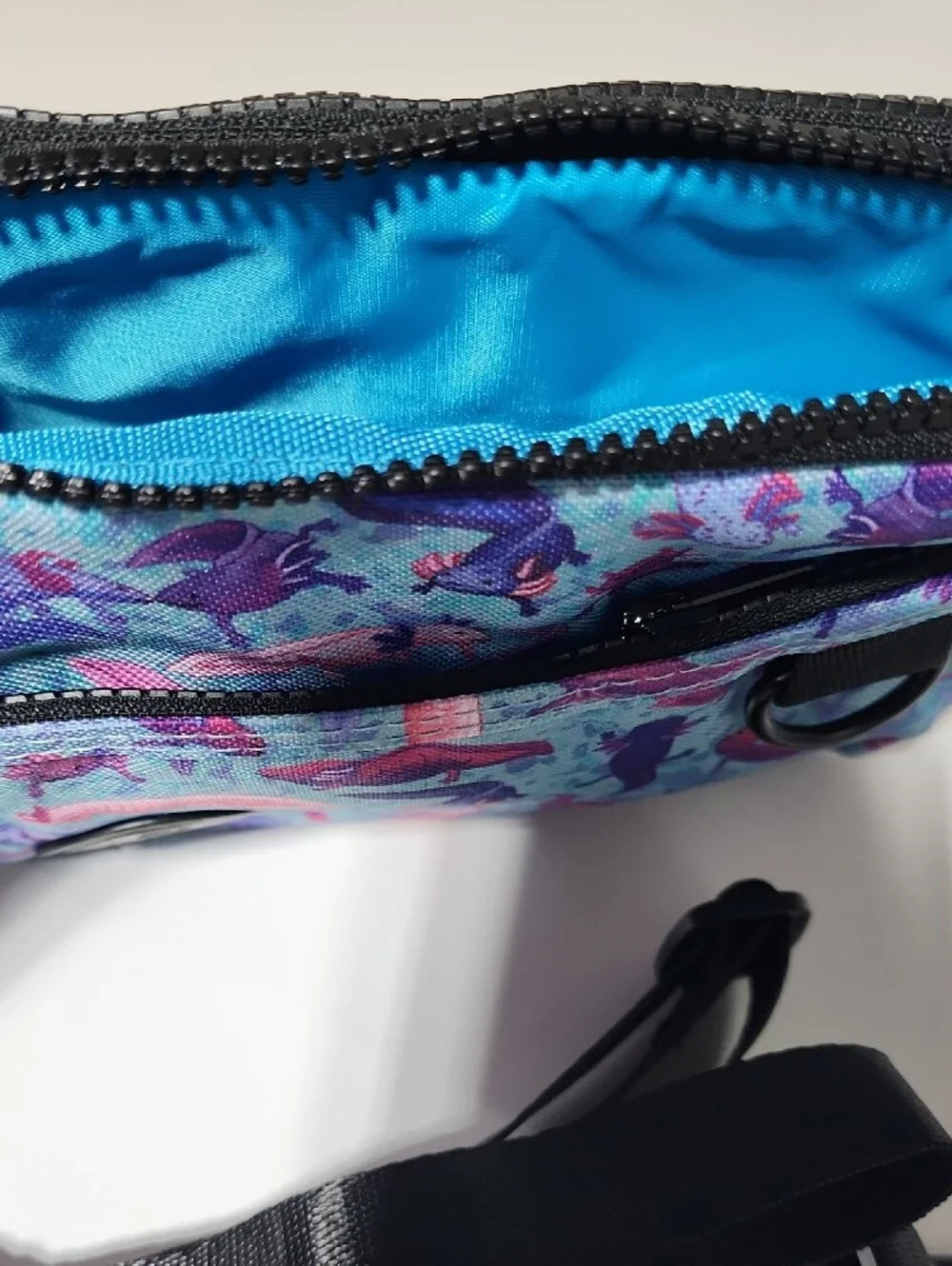 Axoloto Print Phone Crossbody with Adjustable Black Strap